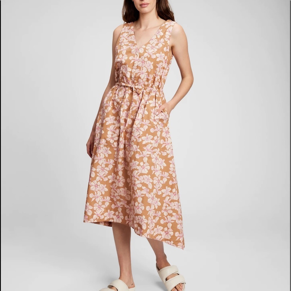 Tie-Waist Midi Dress